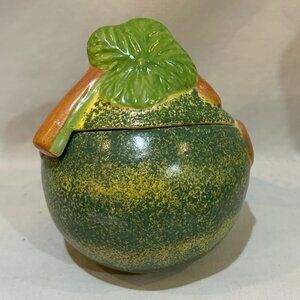 Vintage Dorothy Draper Greenbrier Resort Watermelon Sugar Bowl with Lid